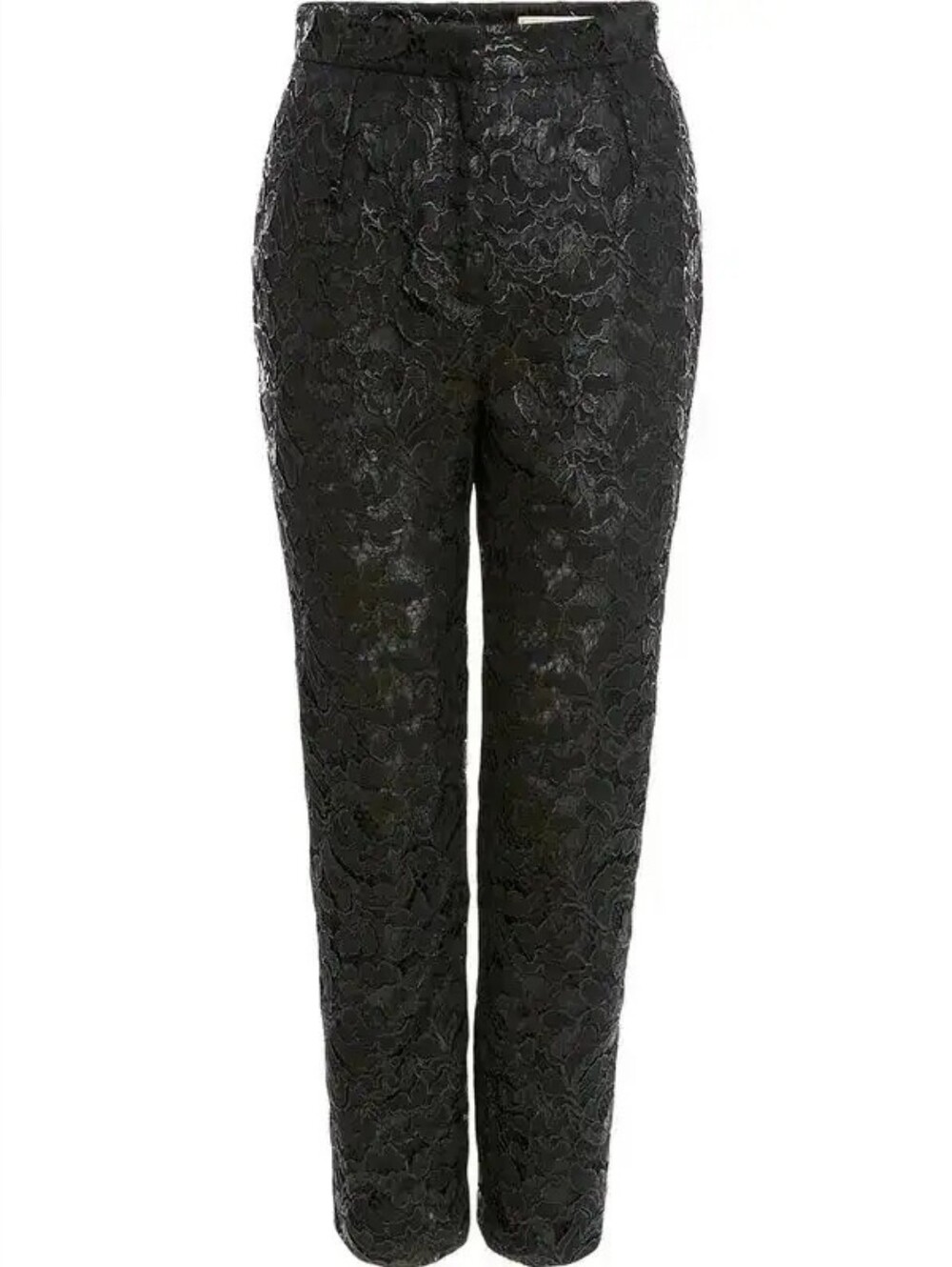 ALEXANDER MCQUEEN Lacquered Lace Slim Pants Trousers Black IT 42 US 6 Org $2,490